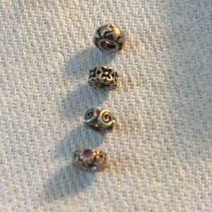 Pandora Silver Charm spacers with Intricate Design